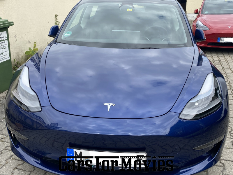 CarsForMovies | Tesla Model 3 Long Range 2022 USA Blau Schwarz Zivilfahrzeug Limousine Bayern 6525 eauto elektro